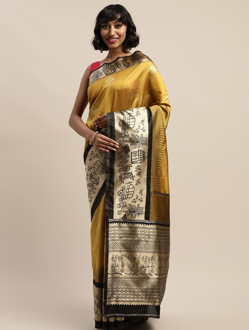 women self design bordered saree - 17541396 - Zoom Image - 0