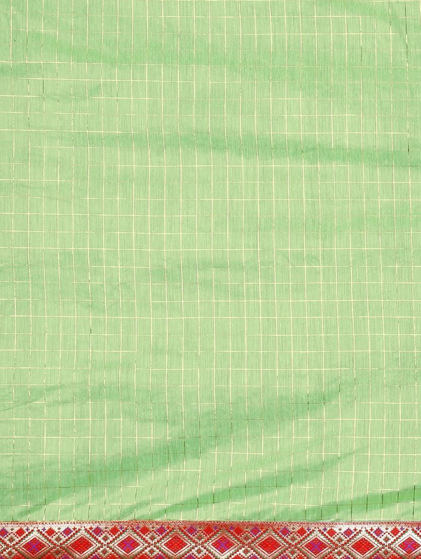 lace detailed checkered saree with blouse - 17541418 - Standard Image - 3