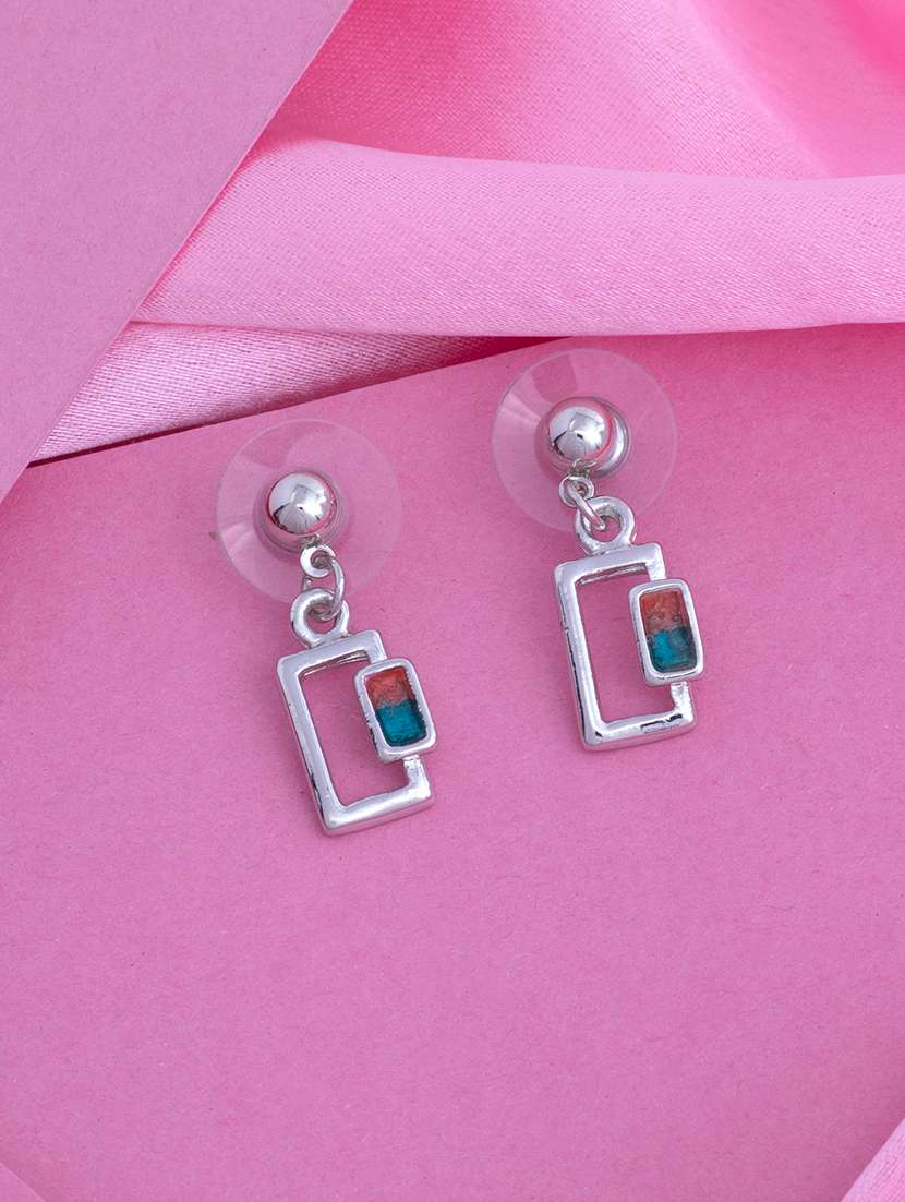red metal drop earring