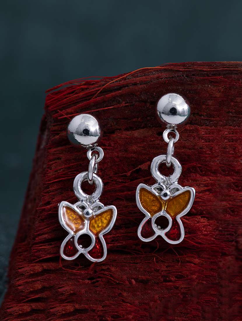 purple metal drop earring