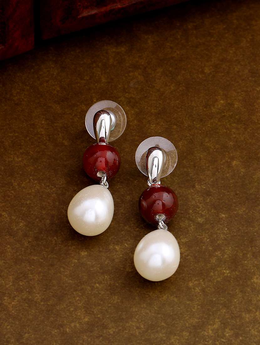 white metal drop earring