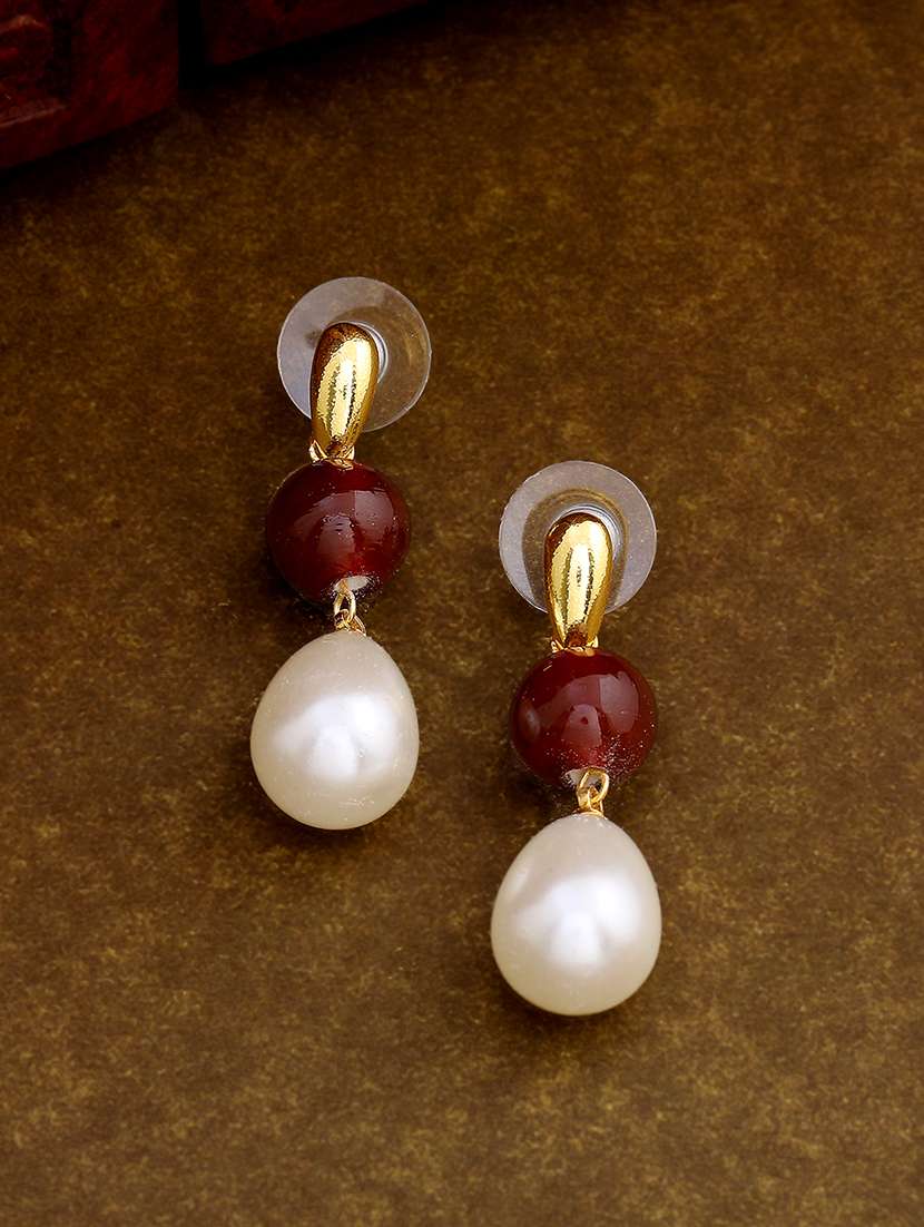 white metal drop earring