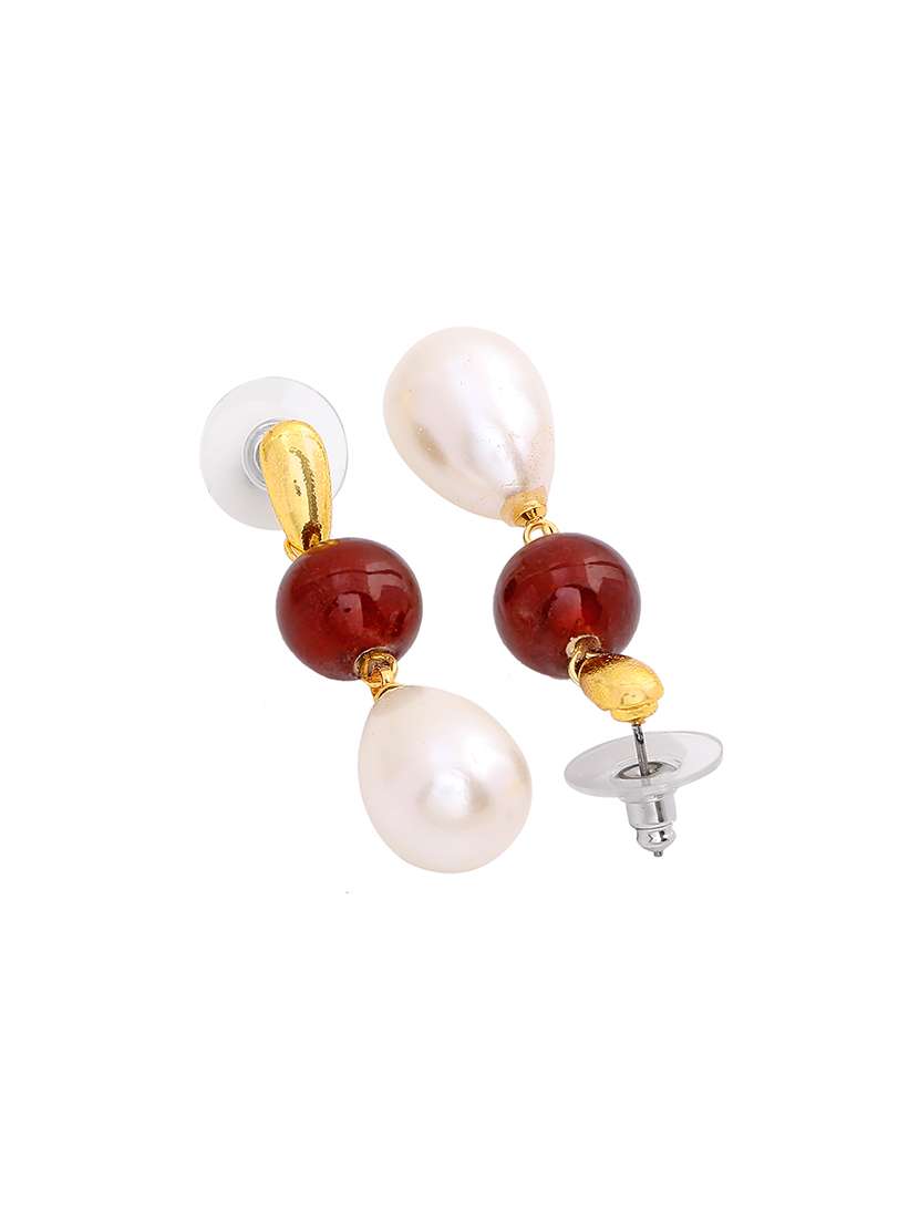 white metal drop earring - 17542758 -  Standard Image - 3