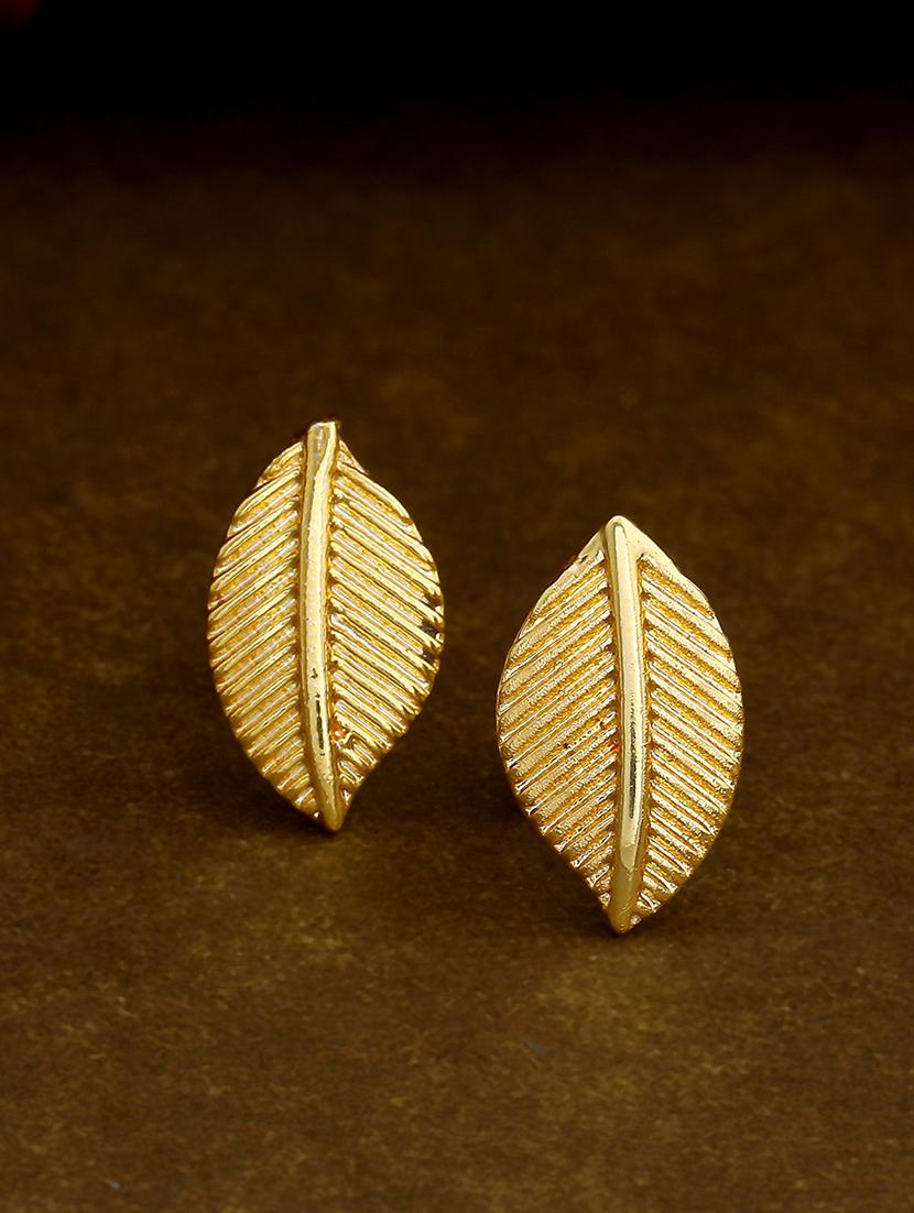gold tone cherry leaf stud earrings - 17542760 - Zoom Image - 0