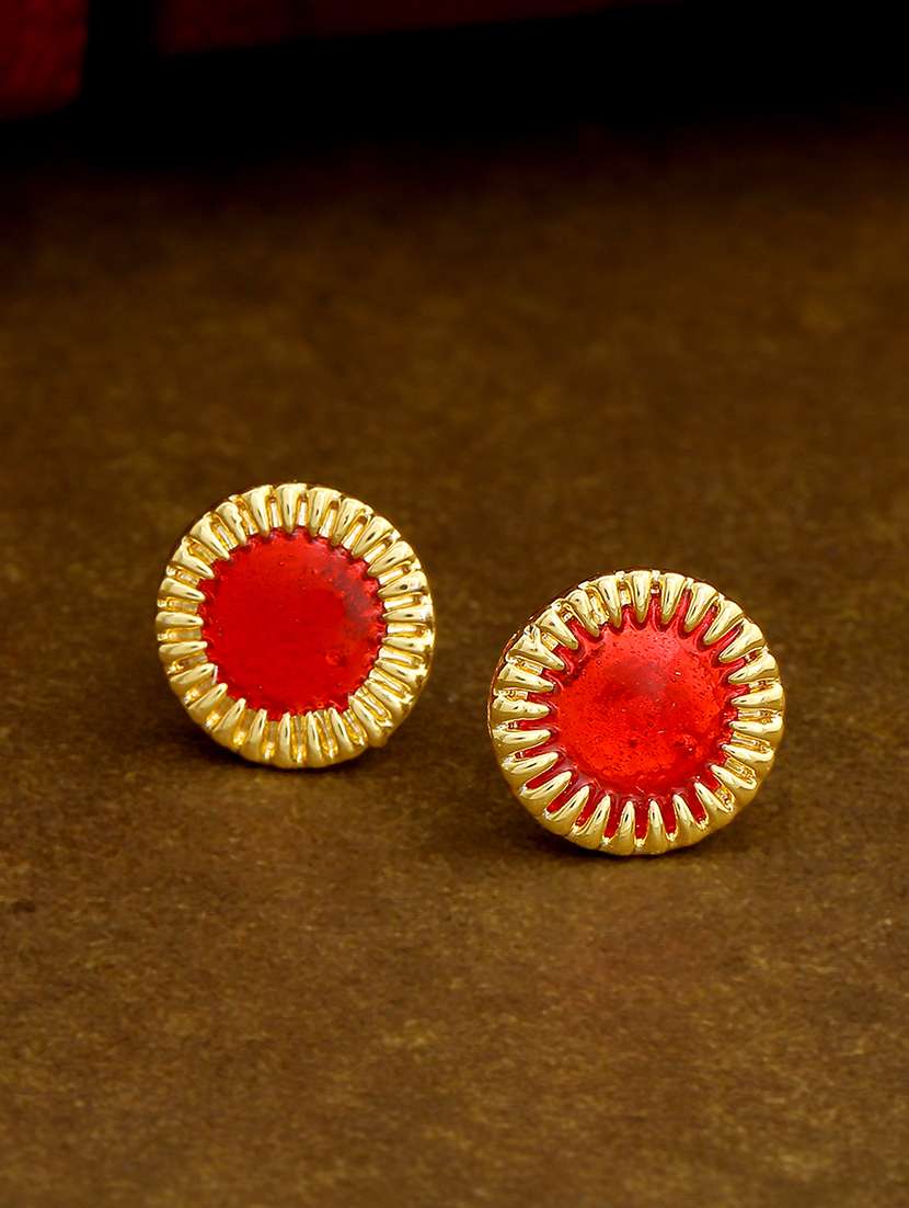 red metal studs earring