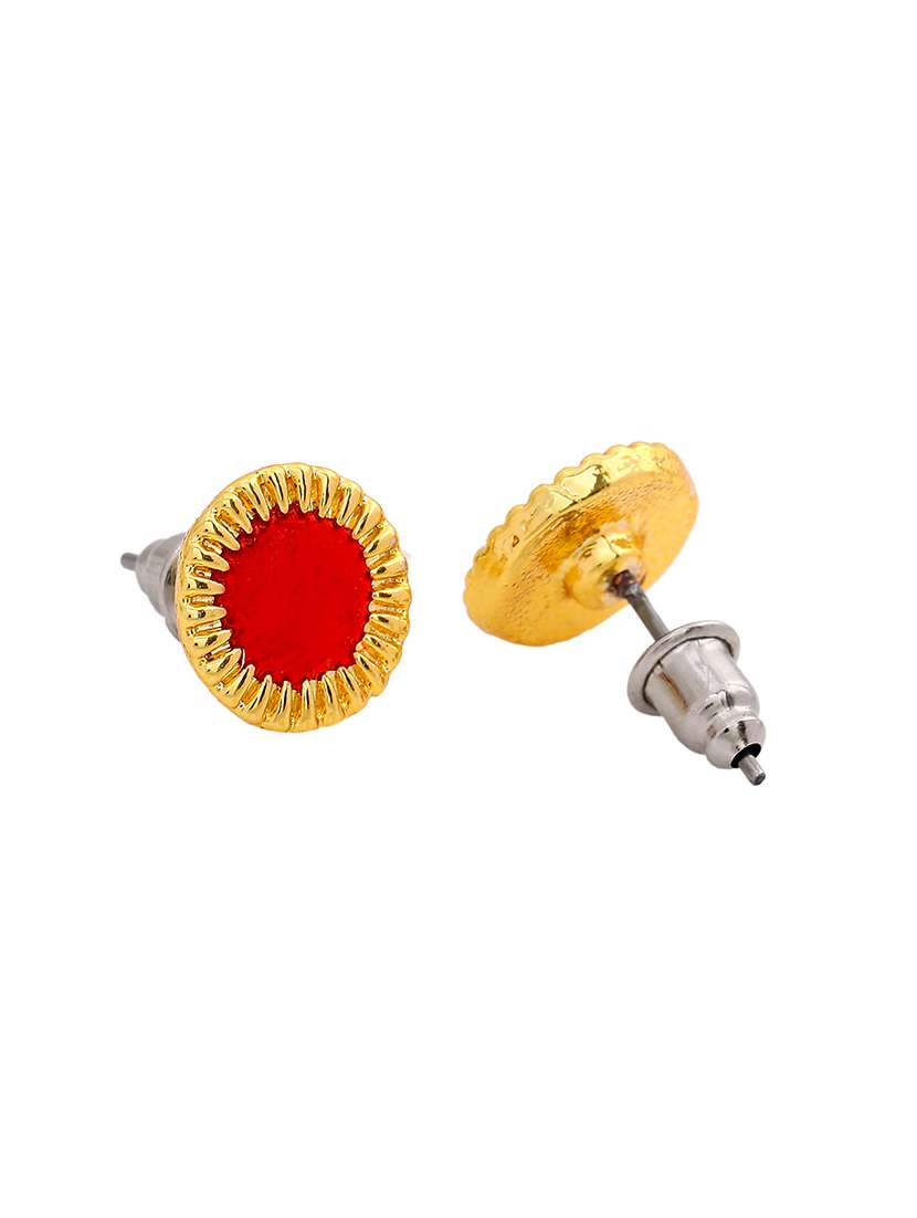 red metal studs earring - 17542762 -  Standard Image - 3