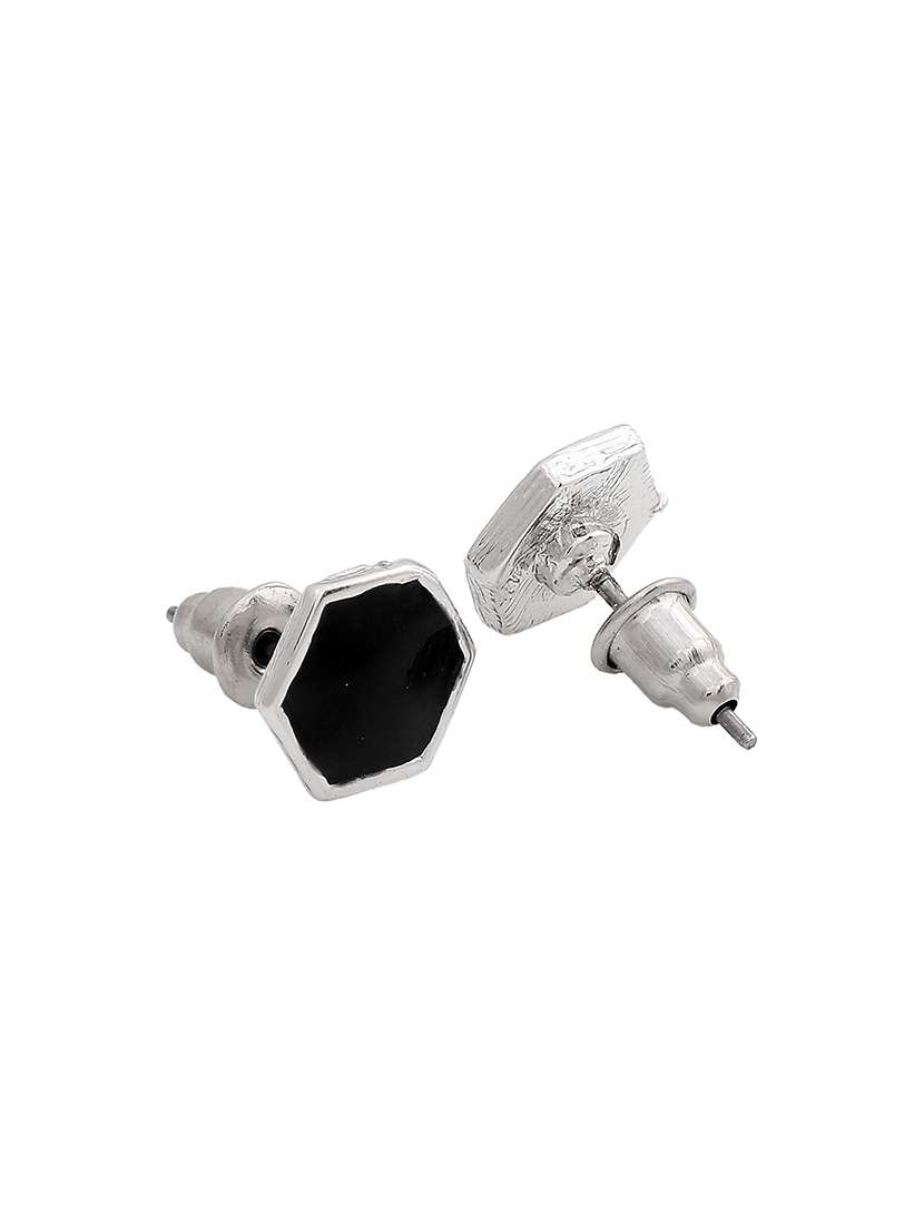 black  metal studs earring - 17542763 -  Standard Image - 3