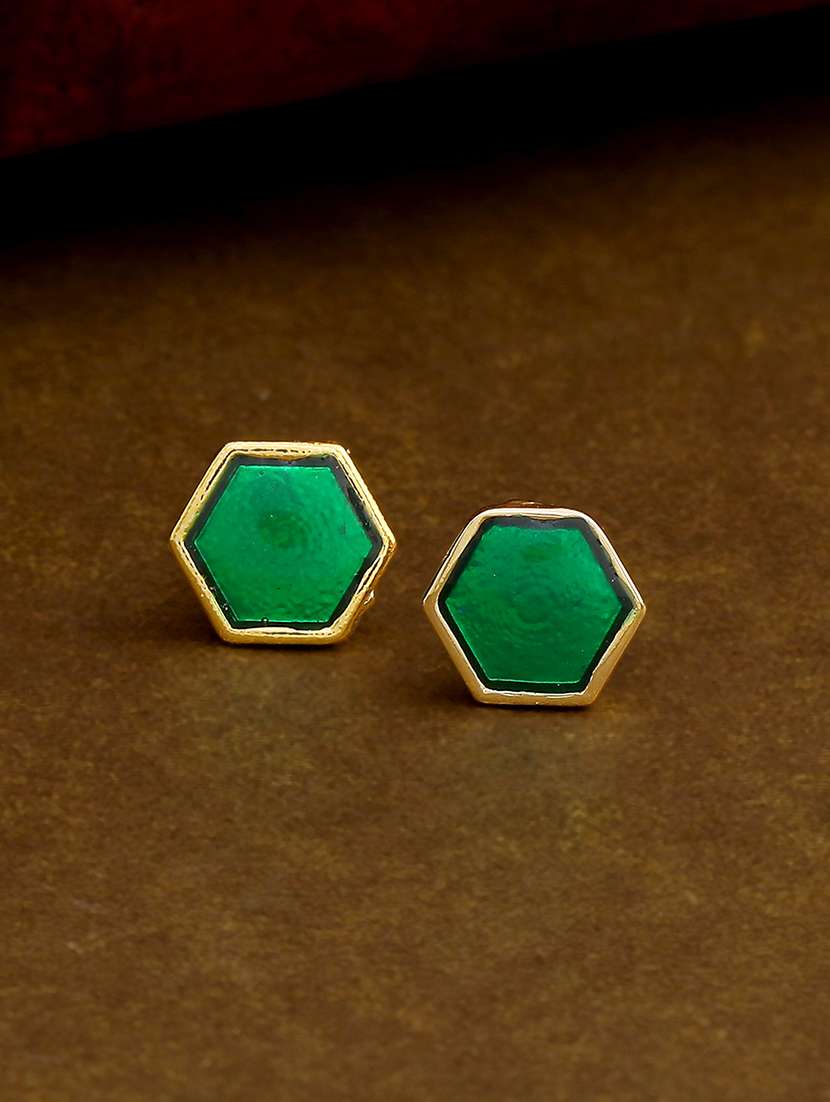 green metal studs earring - 17542764 - Zoom Image - 0