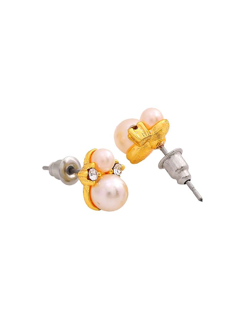 white metal studs earring - 17542770 -  Standard Image - 3