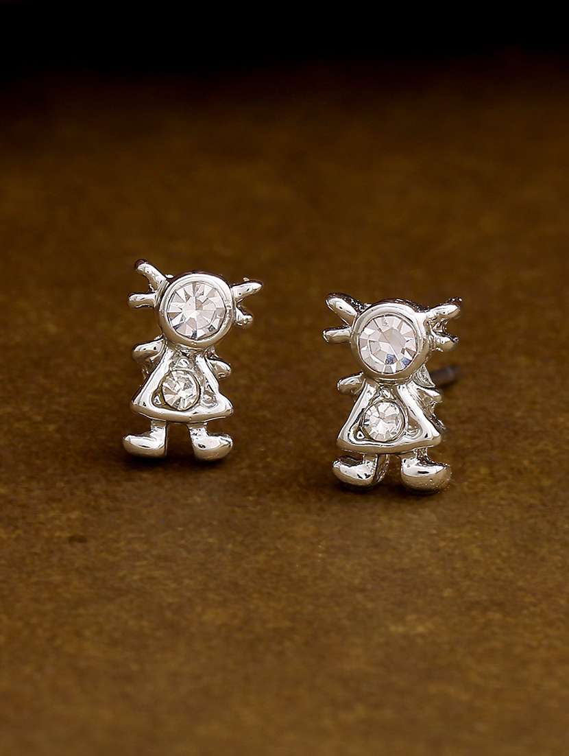 silver metal studs earring