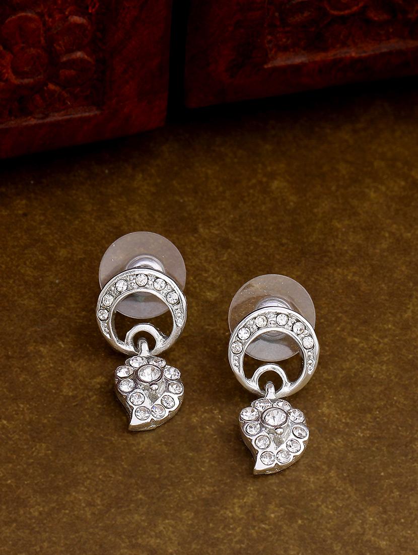 silver metal drop earring - 17542776 - Zoom Image - 0