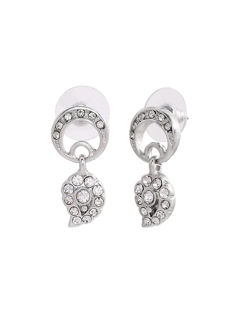 silver metal drop earring - 17542776 - Standard Image - 3