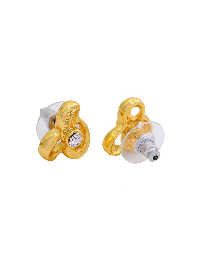 gold metal studs earring - 17542778 - Standard Image - 3