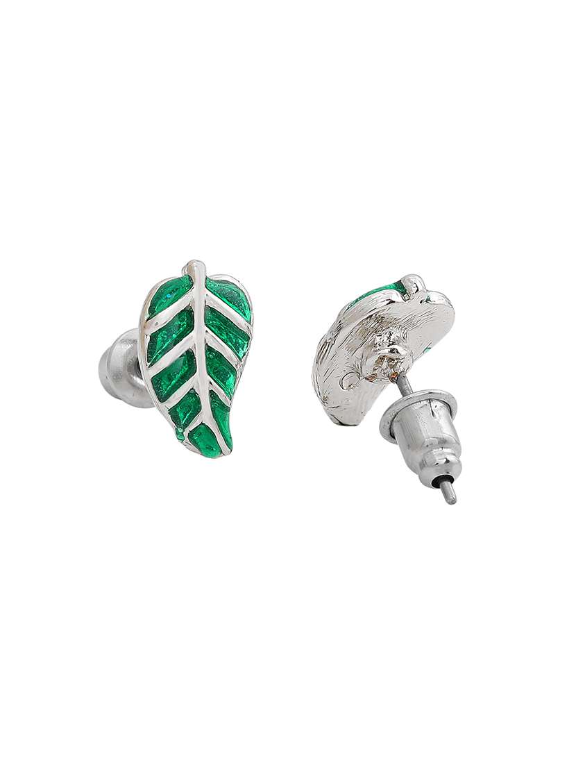 green metal studs earring - 17542804 - Standard Image - 3