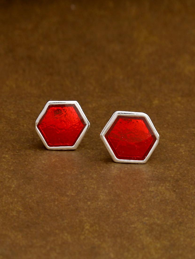 red  metal studs earring - 17542808 -  Zoom Image - 0