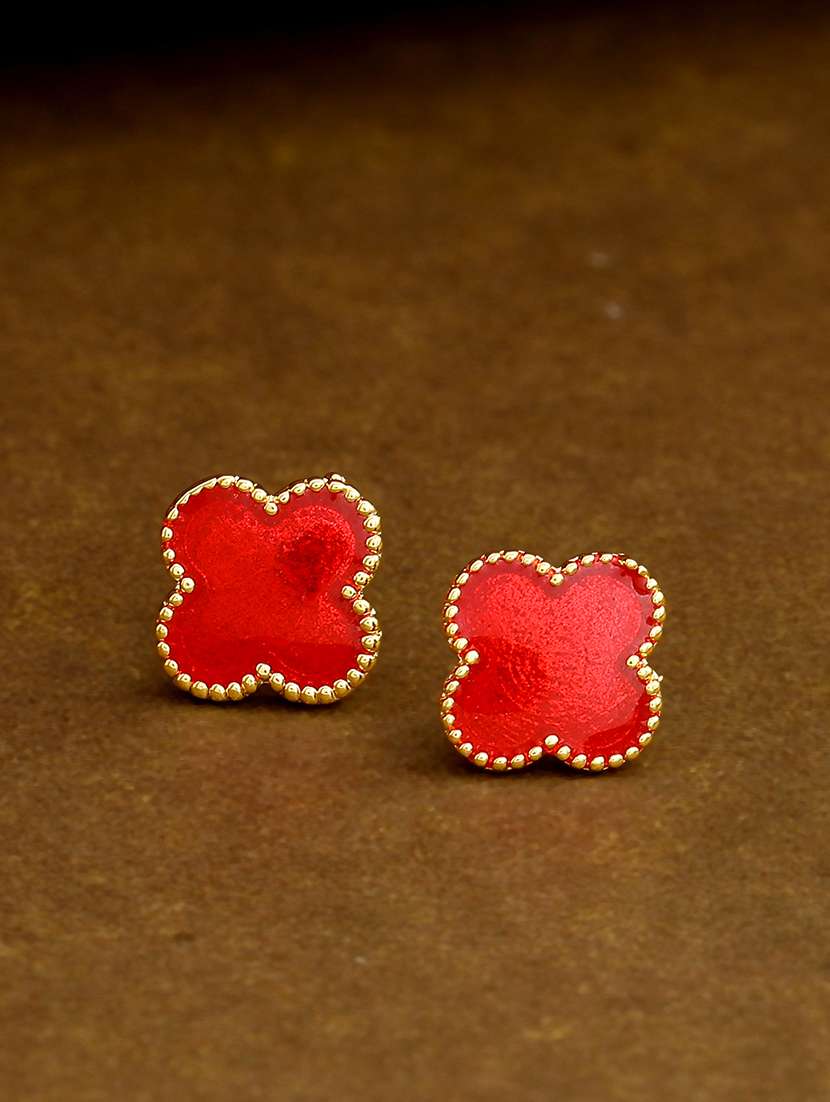 red metal studs earring