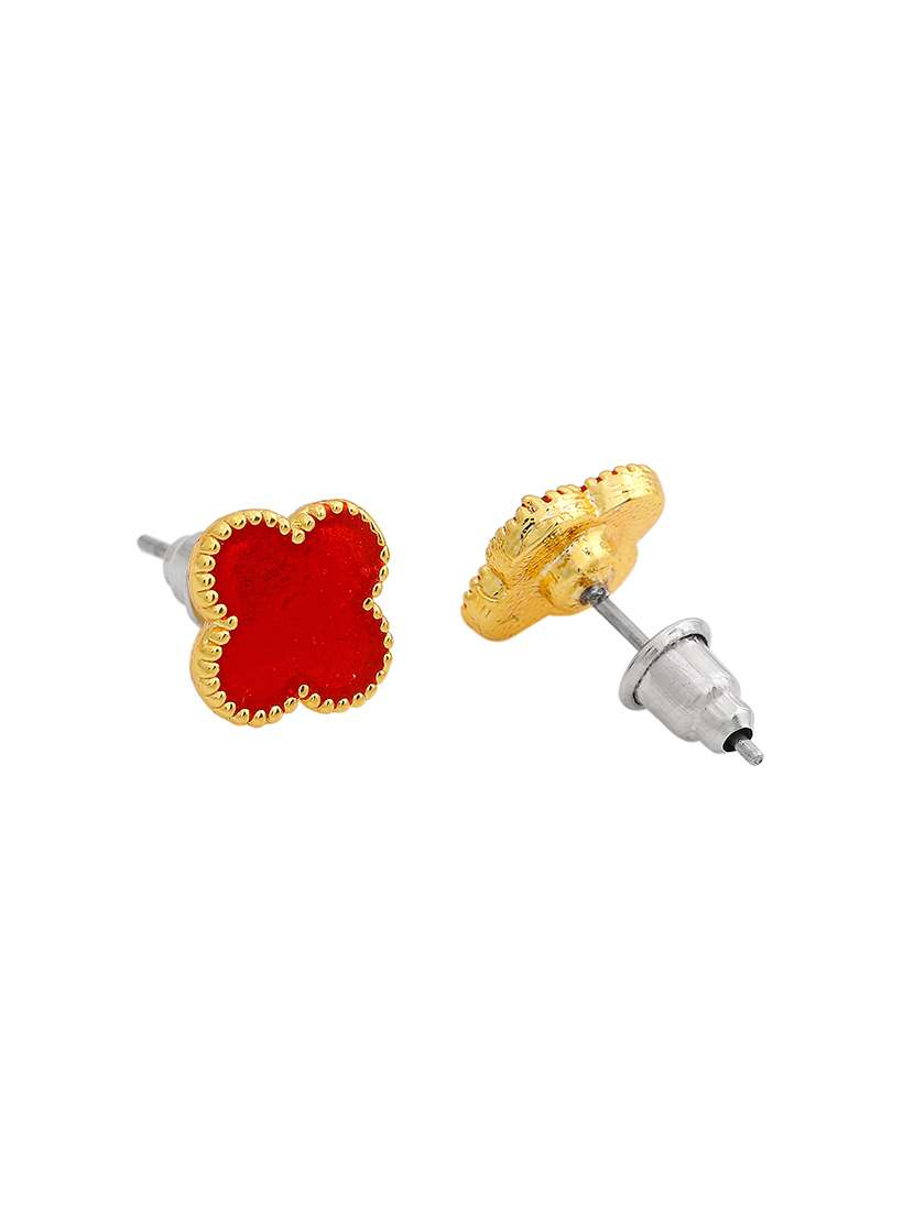 red metal studs earring - 17542811 -  Standard Image - 3
