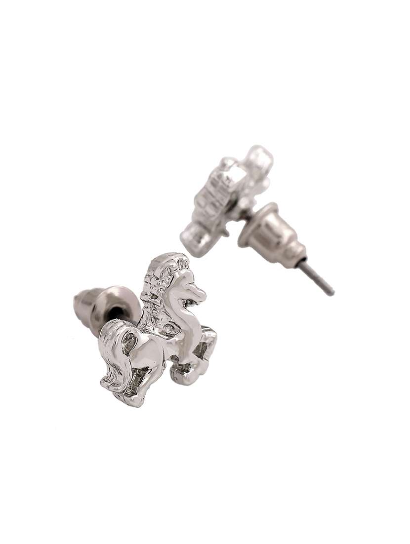 silver  metal studs earring - 17542814 -  Standard Image - 3