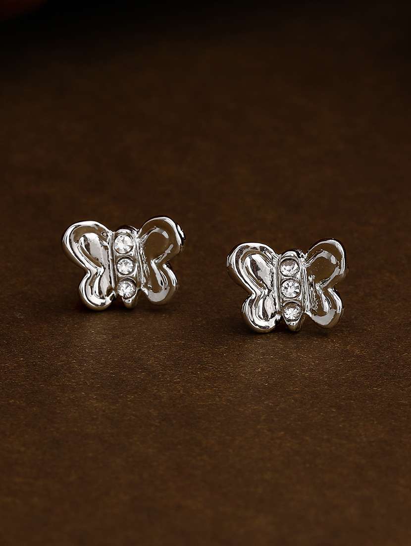 white metal studs earring