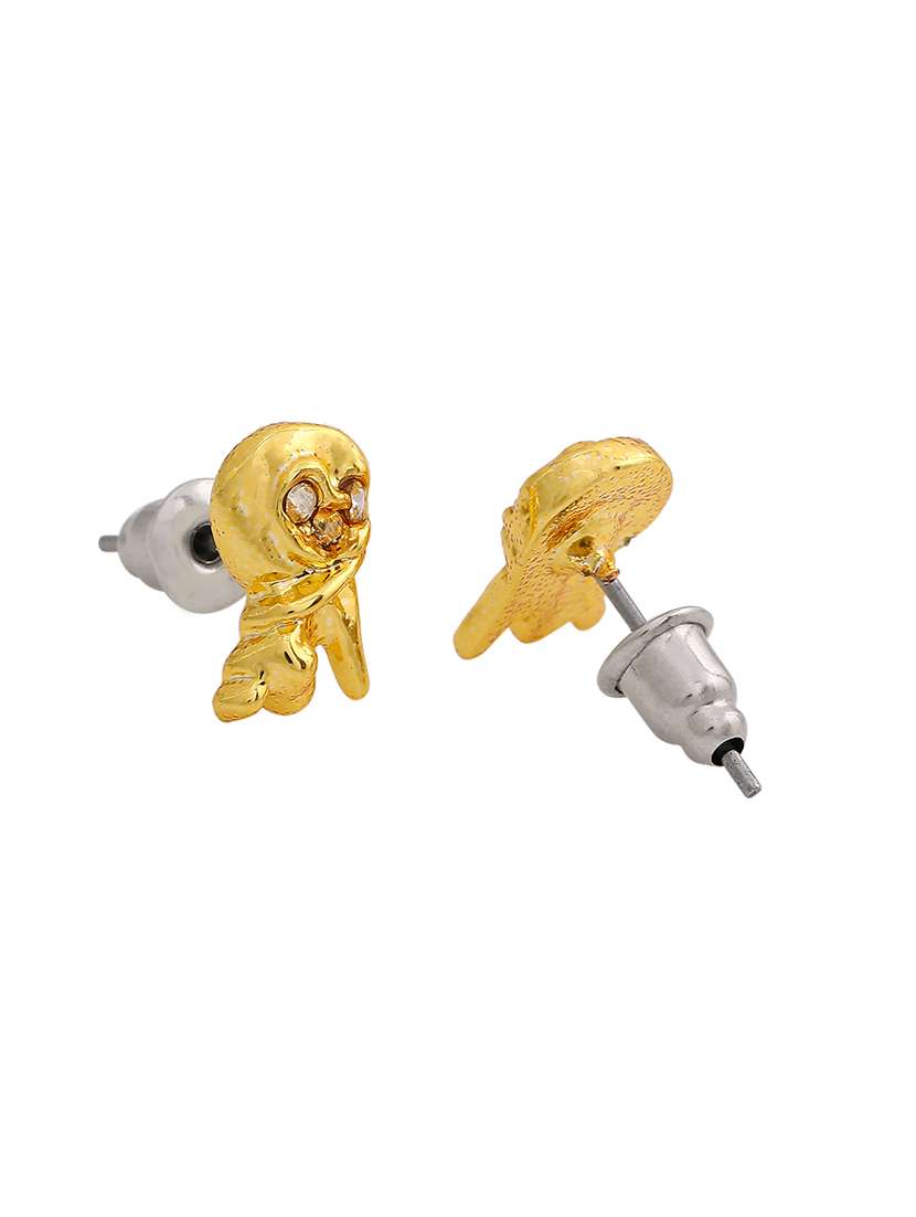 gold metal studs earring - 17542824 -  Standard Image - 3