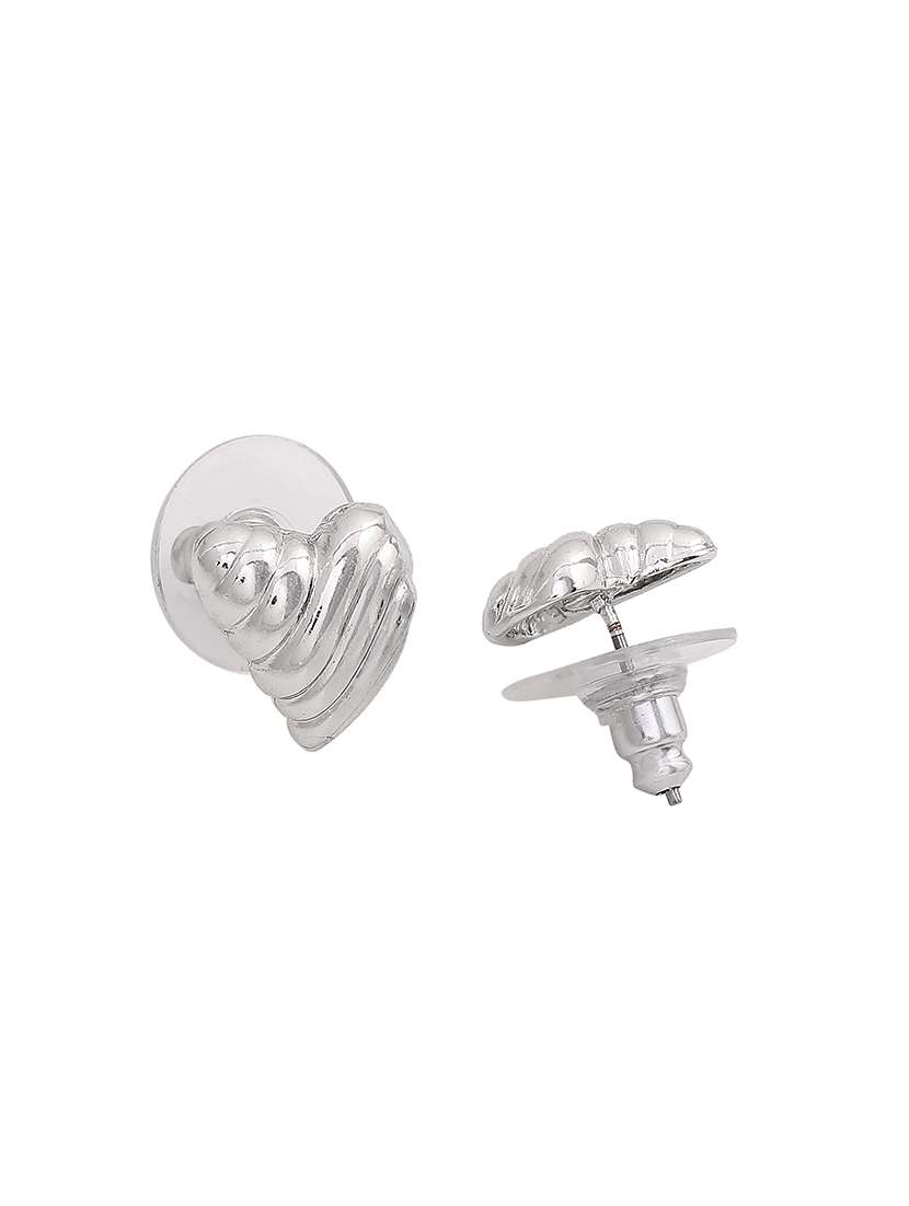 silver metal studs earring - 17542830 - Standard Image - 3