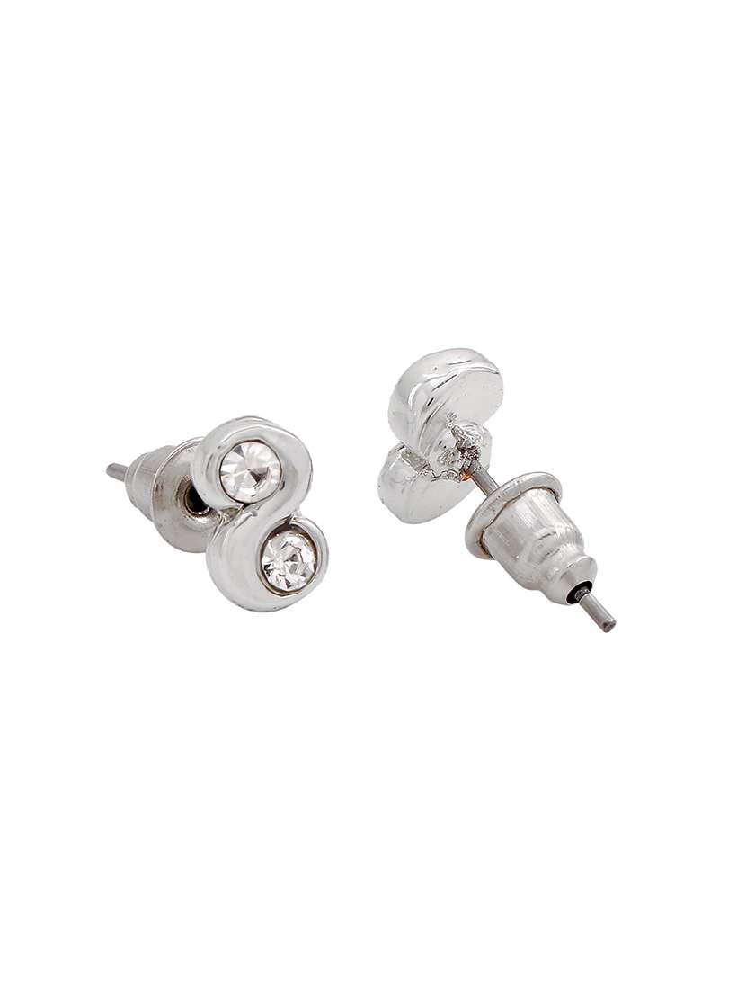 silver metal studs earring - 17542834 - Standard Image - 3