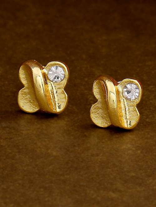 gold metal studs earring - 17542837 - Standard Image - 0