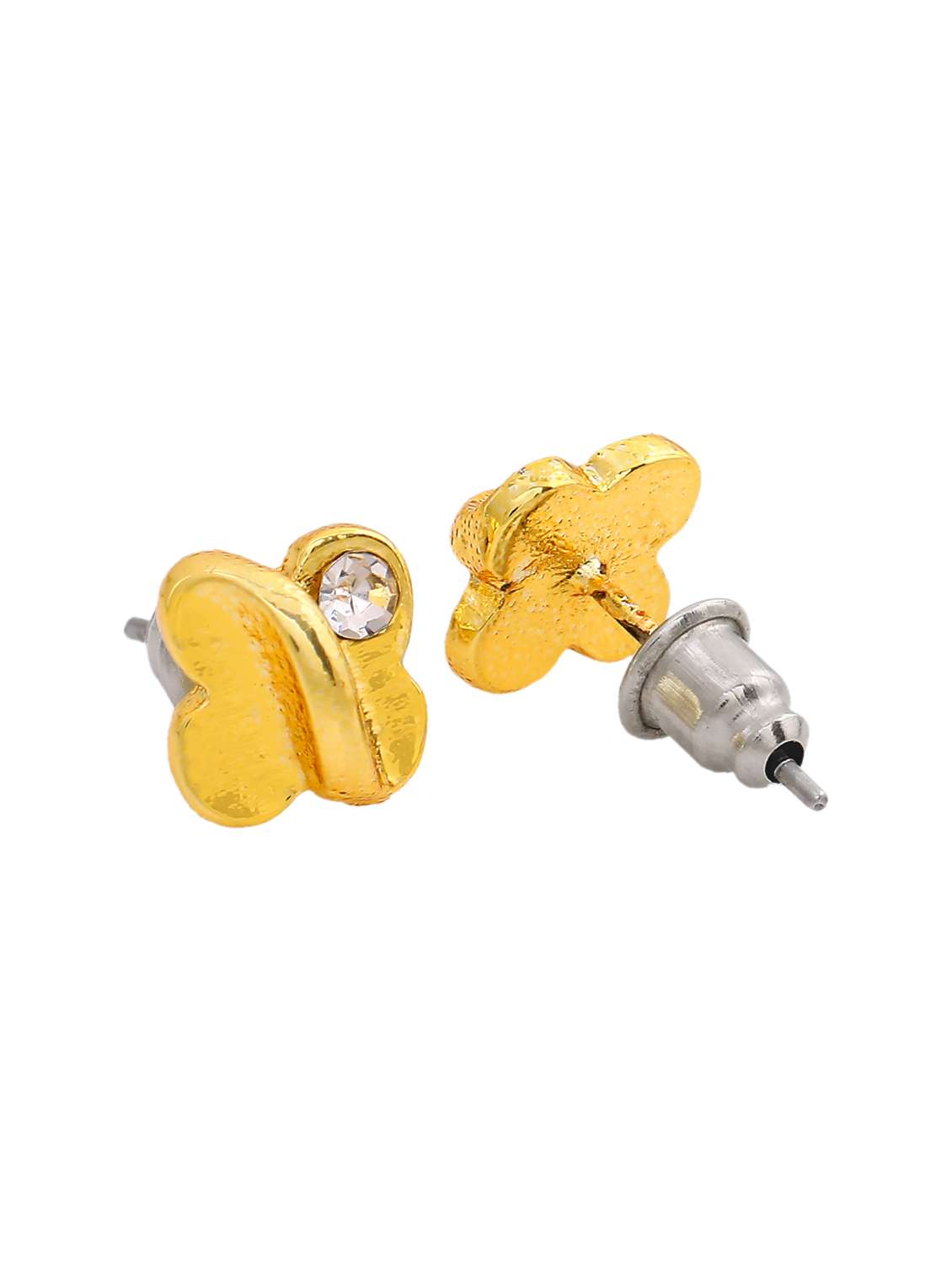 gold metal studs earring - 17542837 - Standard Image - 3