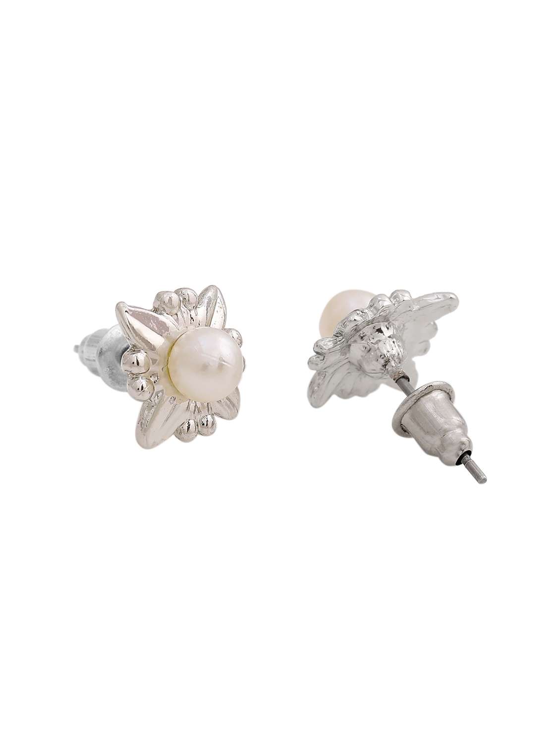 silver metal studs earring - 17542840 - Standard Image - 3