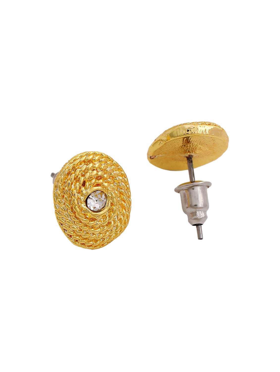 gold  metal studs earring - 17542842 -  Standard Image - 3