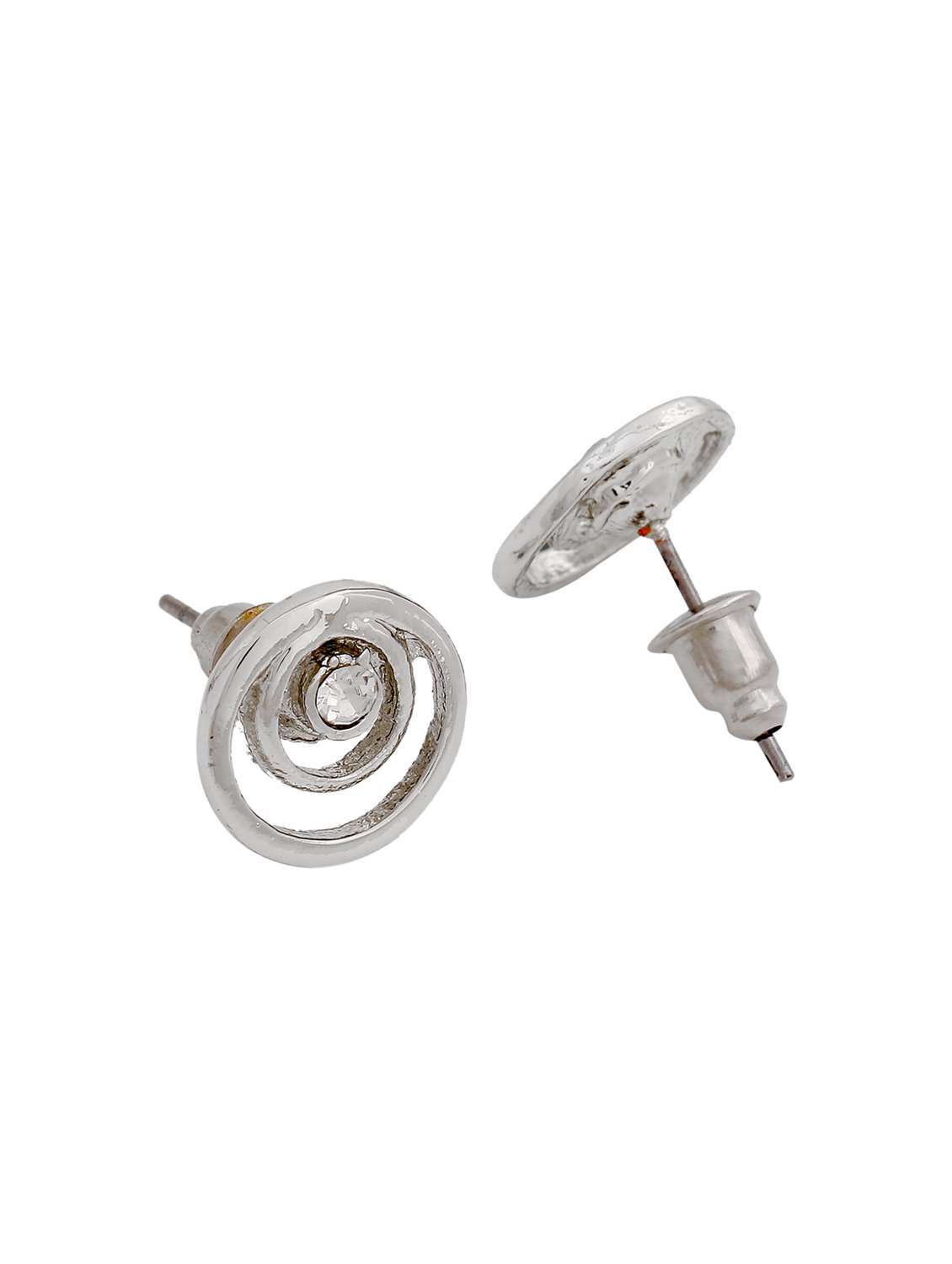 silver metal studs earring - 17542843 - Standard Image - 3
