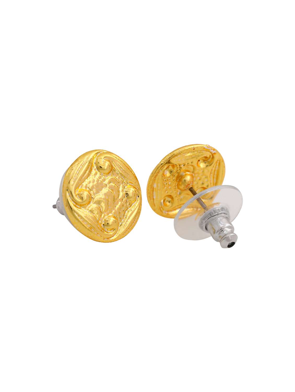 gold  metal studs earring - 17542848 -  Standard Image - 3