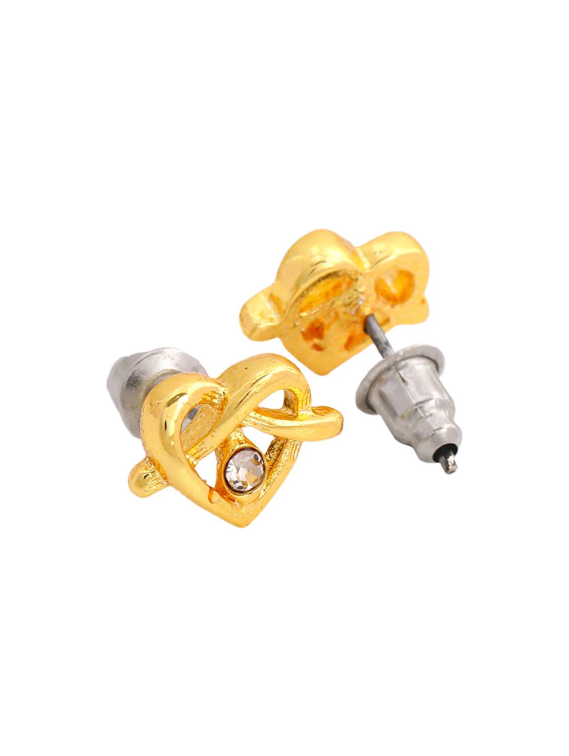 gold metal studs earring - 17542851 - Standard Image - 3