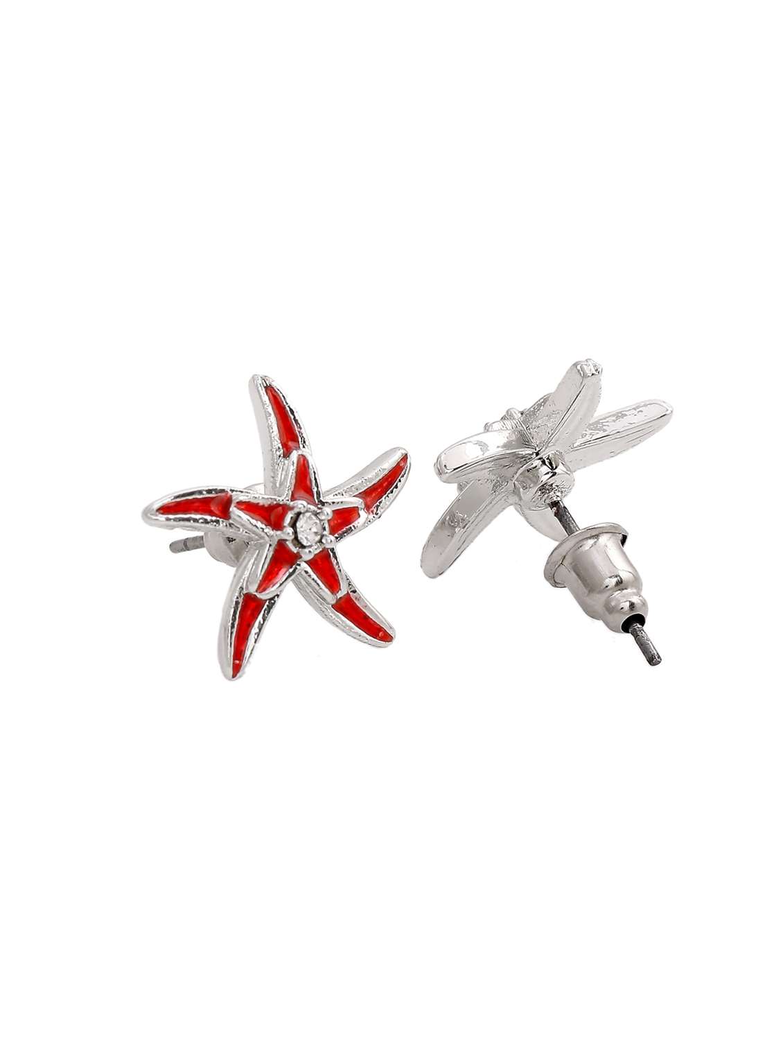 red  metal studs earring - 17542854 -  Standard Image - 3