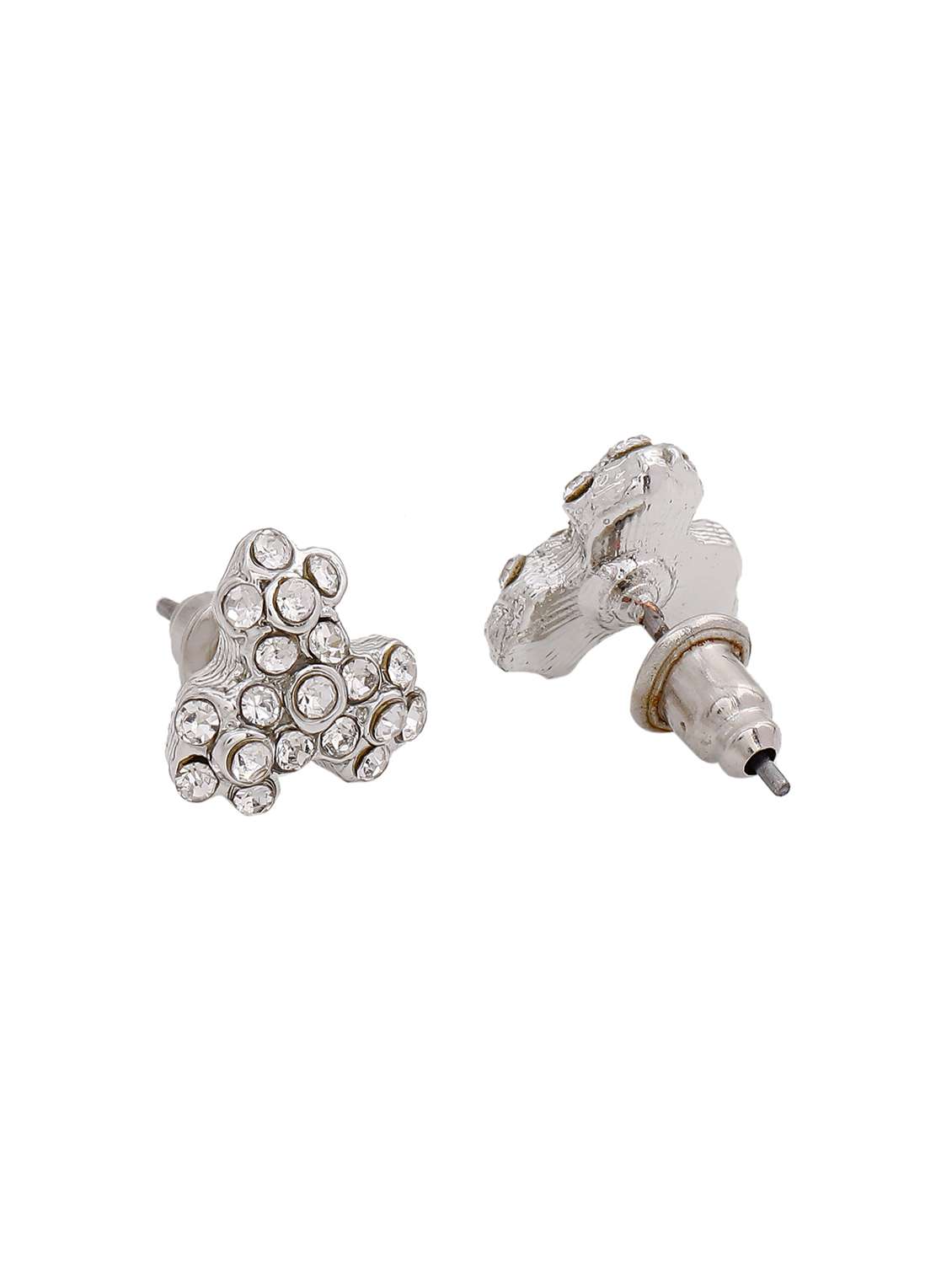silver metal studs earring - 17542855 - Standard Image - 3