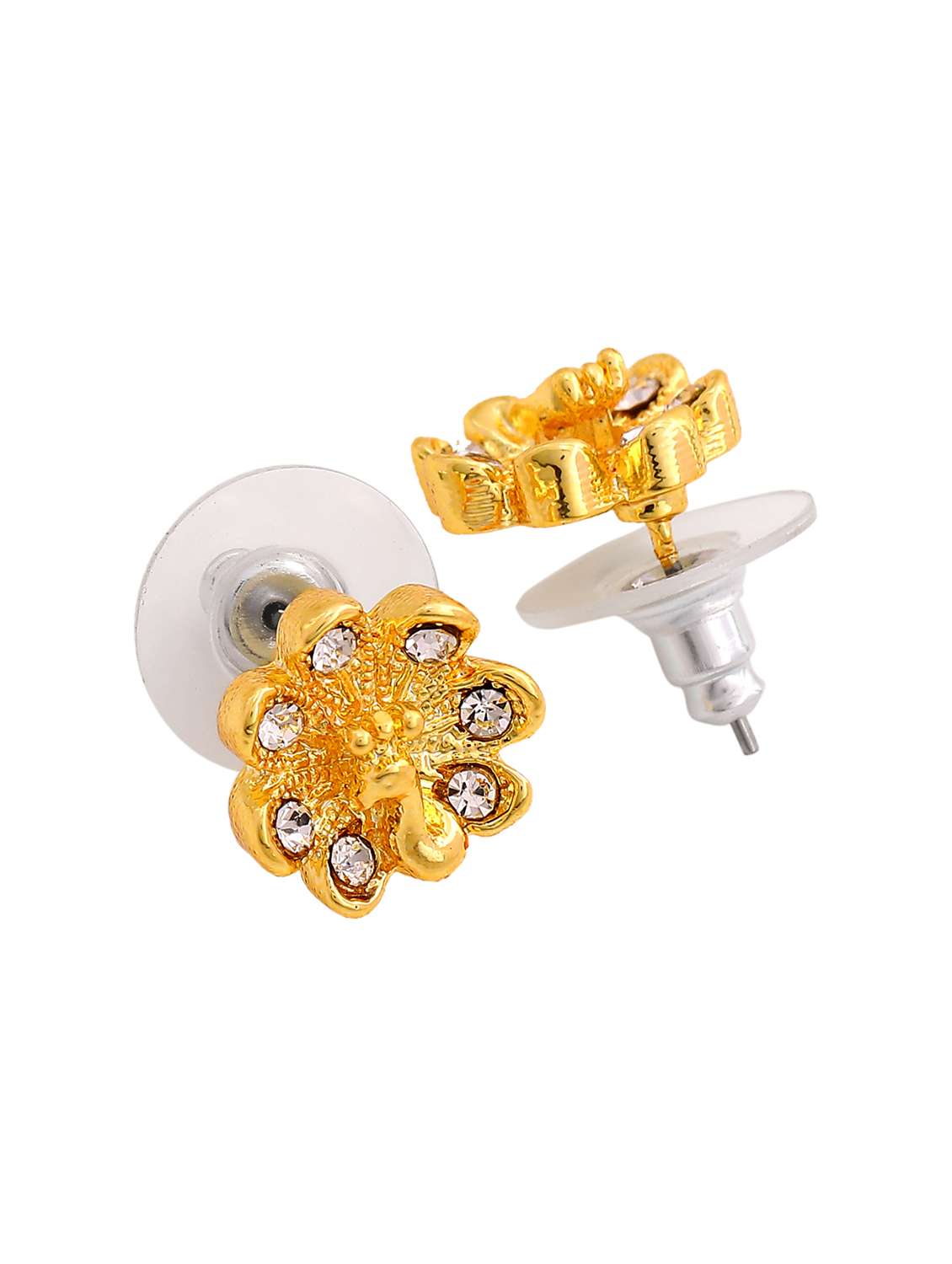 gold  metal studs earring - 17542857 -  Standard Image - 3