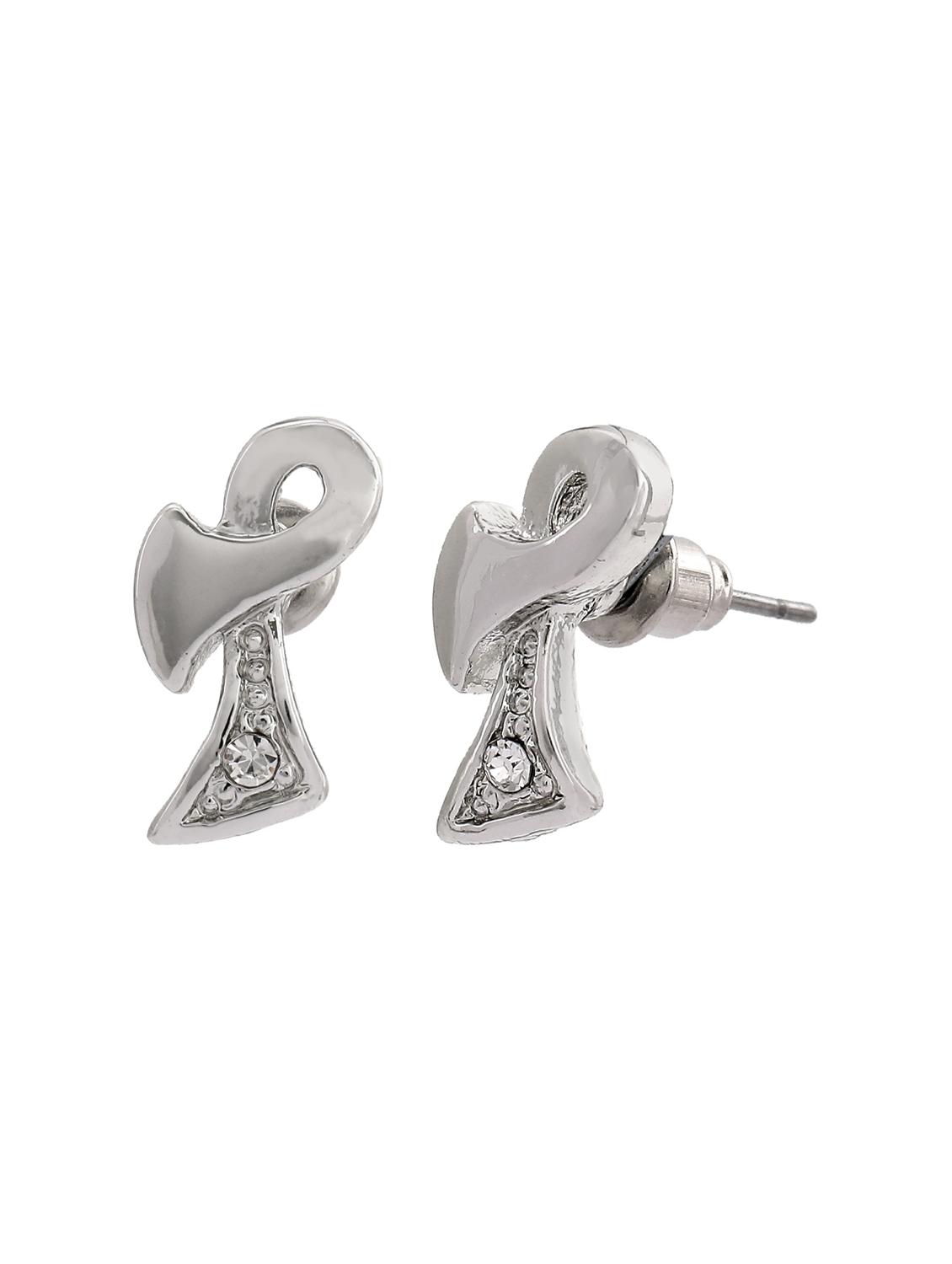 silver metal studs earring - 17542858 - Standard Image - 3