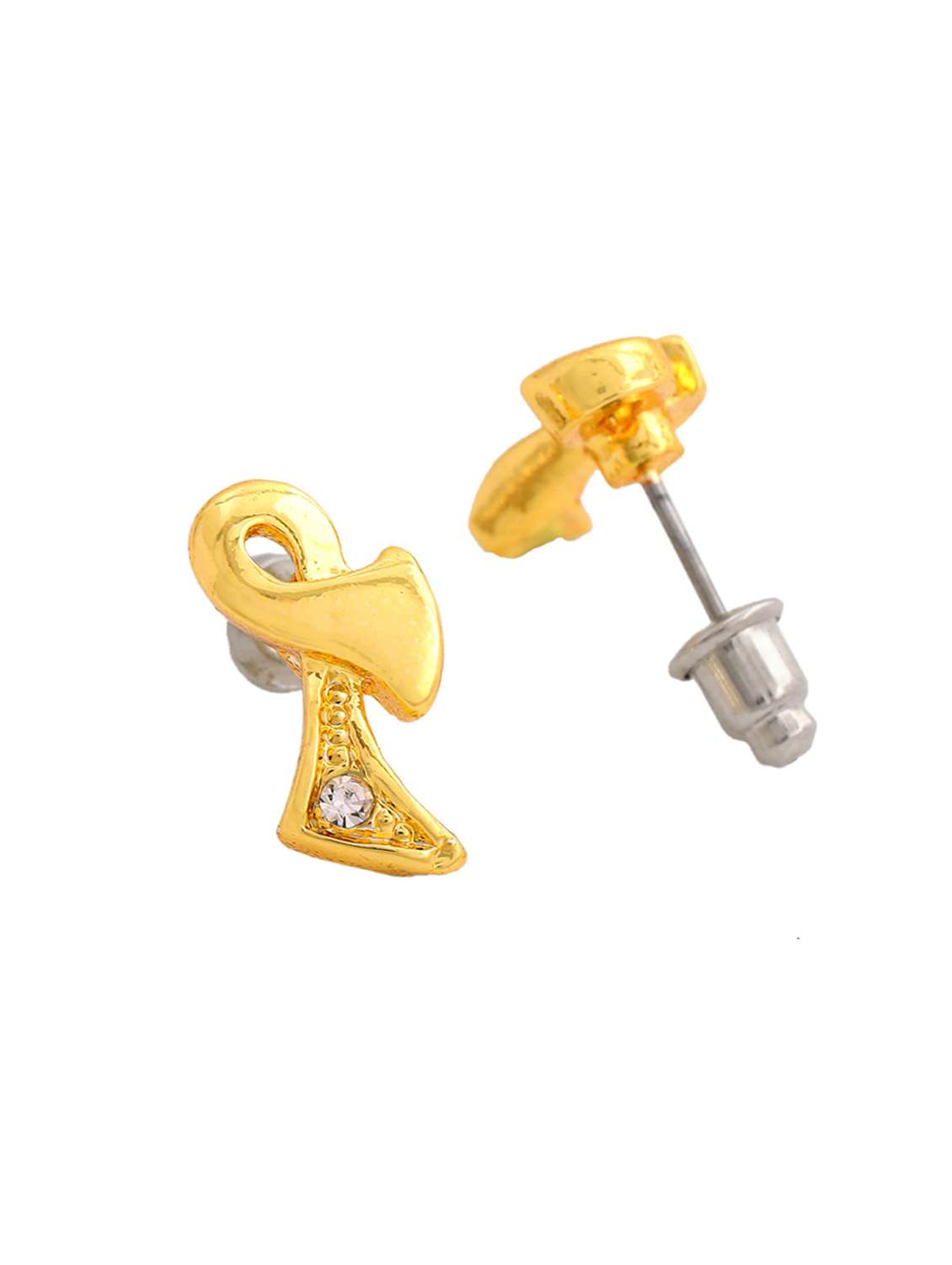 gold metal studs earring - 17542859 - Standard Image - 3