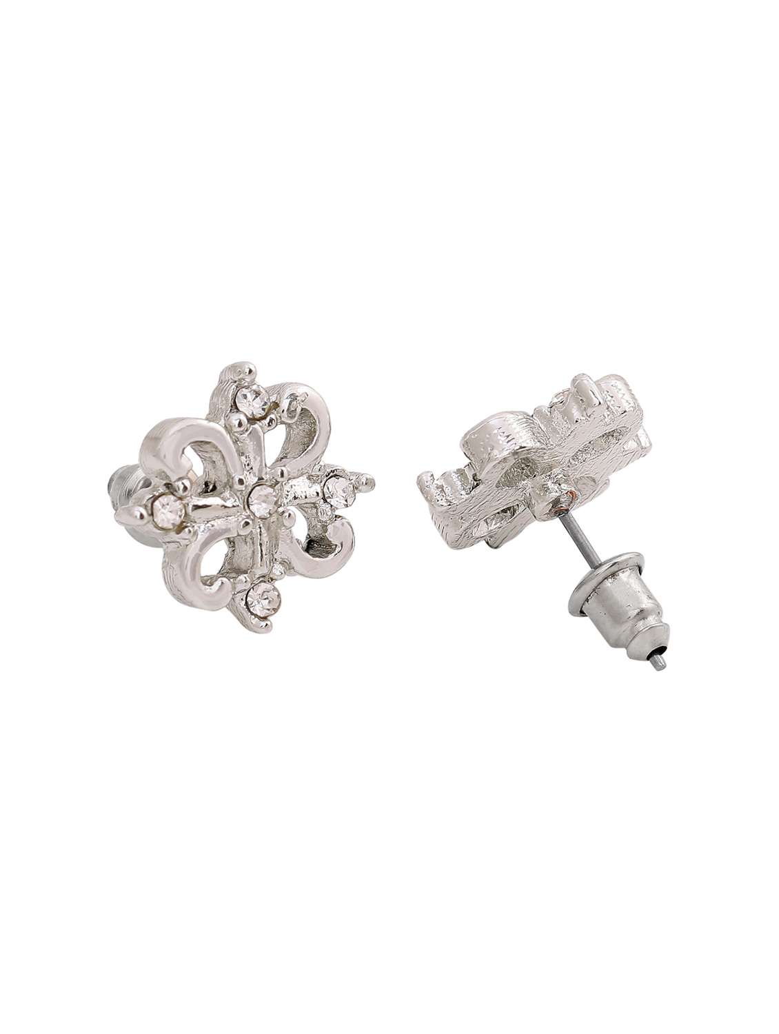 silver metal studs earring - 17542860 - Standard Image - 3