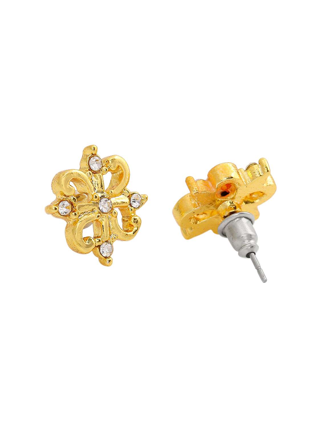 gold metal studs earring - 17542861 - Standard Image - 3