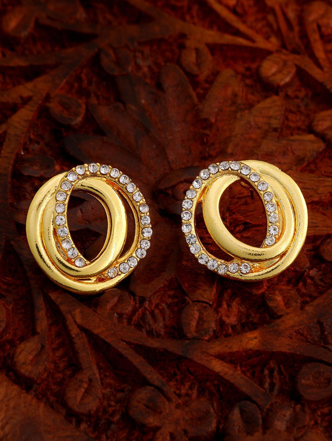 gold metal studs earring - 17542872 - Zoom Image - 0