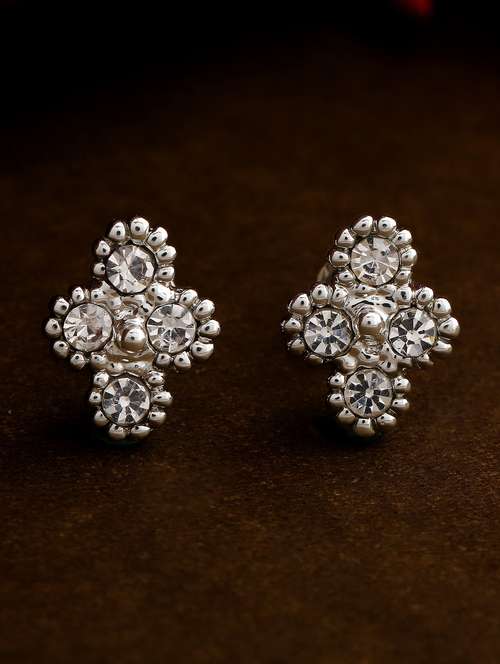 silver metal studs earring - 17542876 - Standard Image - 0