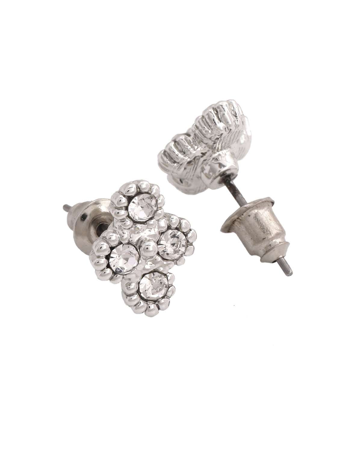silver metal studs earring - 17542876 - Standard Image - 3