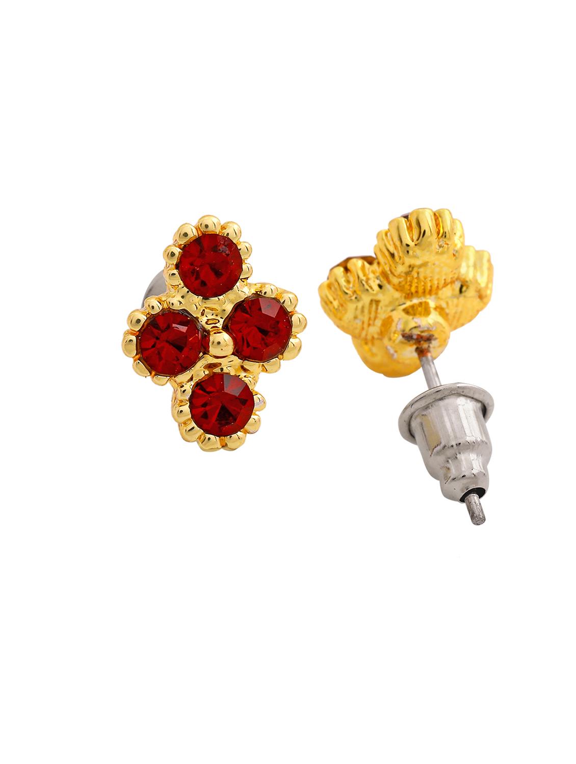 red metal studs earring - 17542877 - Standard Image - 3