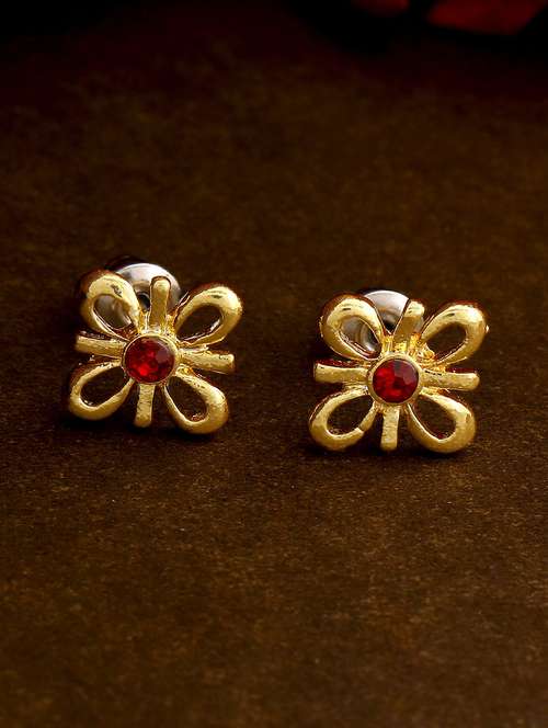 red metal studs earring - 17542881 - Standard Image - 0