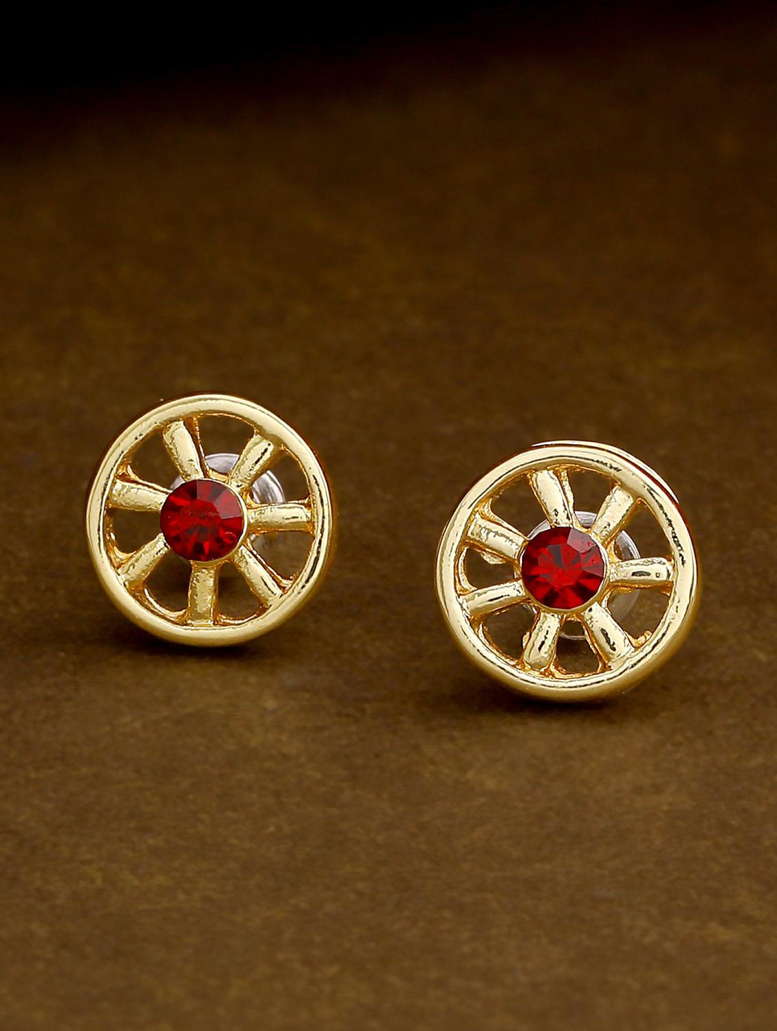 red metal studs earring - 17542883 -  Zoom Image - 0