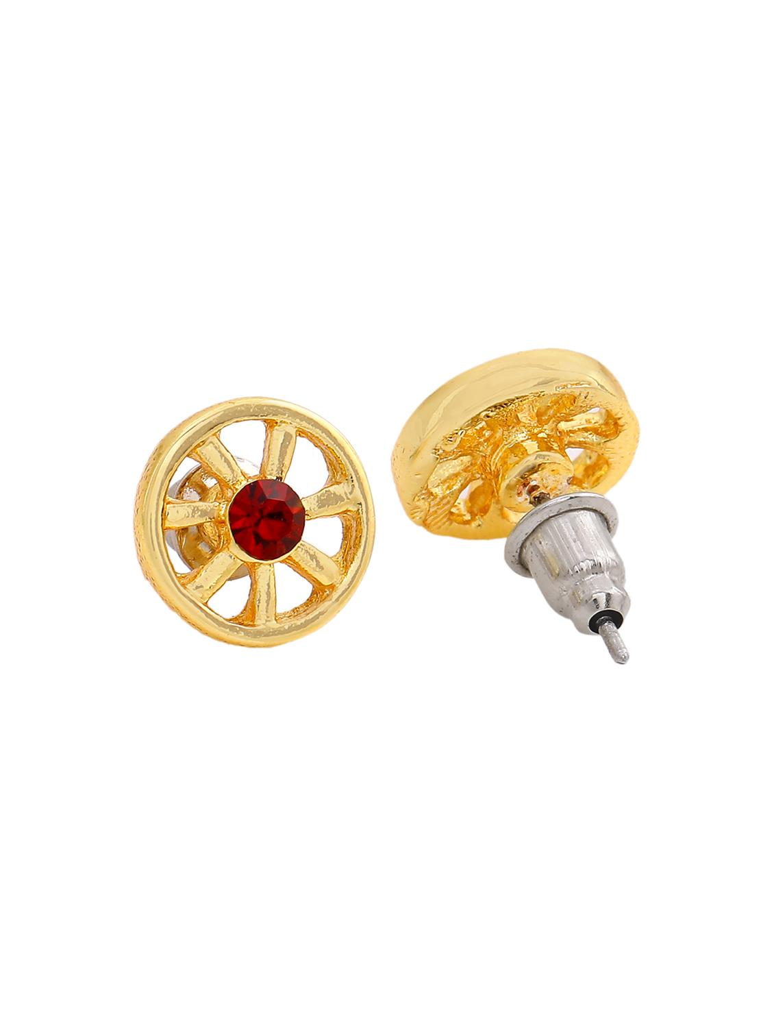 red metal studs earring - 17542883 - Standard Image - 3