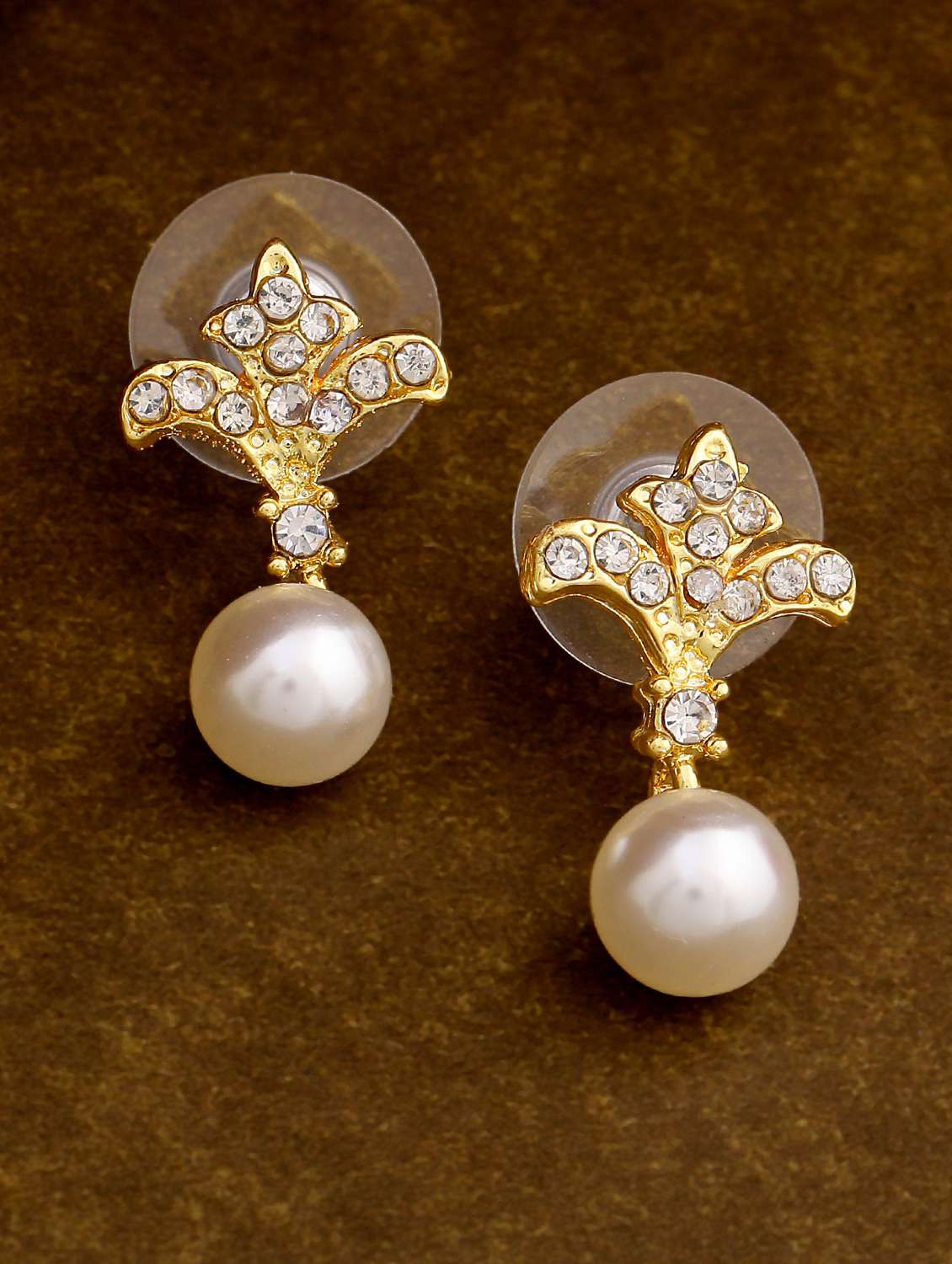 gold metal drop earring - 17542886 - Zoom Image - 0