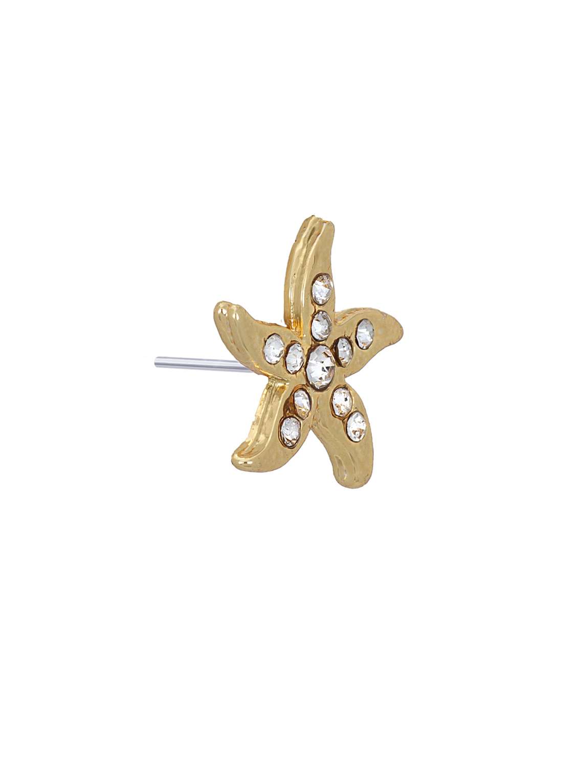 gold metal studs earring - 17542887 - Standard Image - 3
