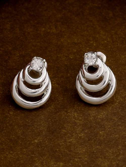 silver metal studs earring - 17542889 - Standard Image - 0